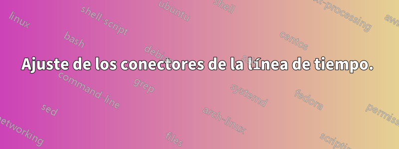 Ajuste de los conectores de la línea de tiempo.