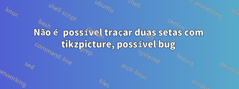 Não é possível traçar duas setas com tikzpicture, possível bug