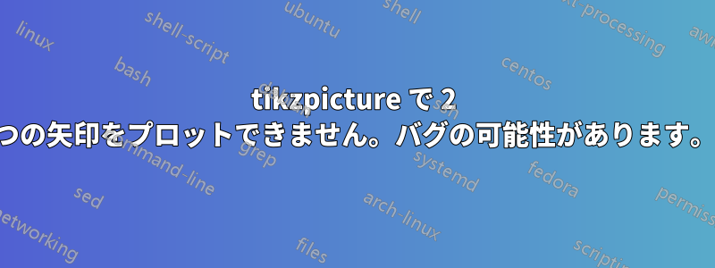 tikzpicture で 2 つの矢印をプロットできません。バグの可能性があります。