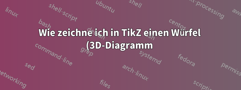 Wie zeichne ich in TikZ einen Würfel (3D-Diagramm) mit gestrichelten Linien statt durchgezogenen Linien?