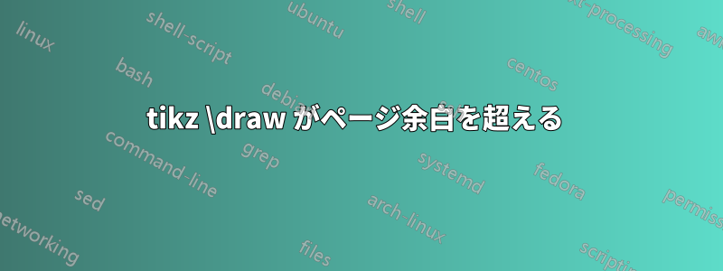 tikz \draw がページ余白を超える 