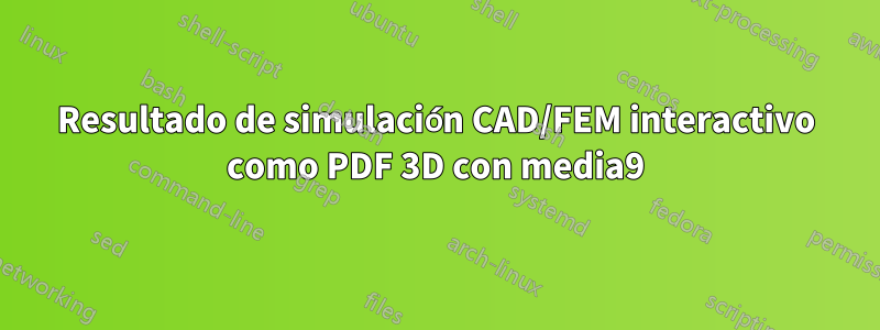 Resultado de simulación CAD/FEM interactivo como PDF 3D con media9