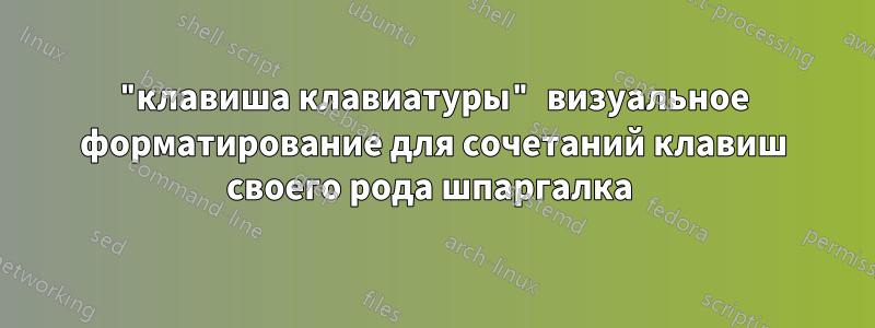 "клавиша клавиатуры" визуальное форматирование для сочетаний клавиш своего рода шпаргалка 