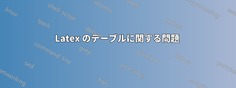 Latex のテーブルに関する問題