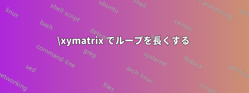 \xymatrix でループを長くする