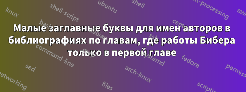 Малые заглавные буквы для имен авторов в библиографиях по главам, где работы Бибера только в первой главе