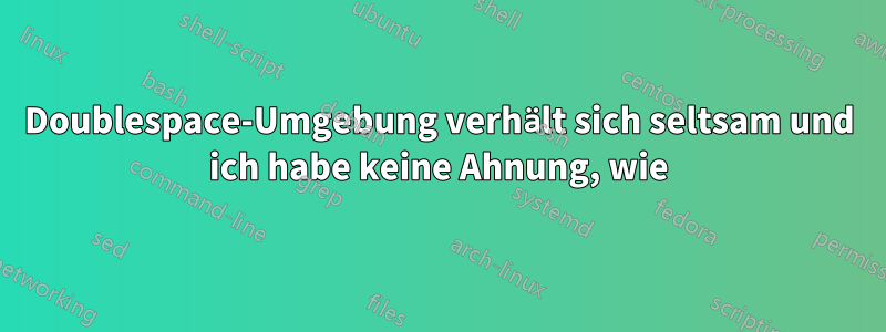 Doublespace-Umgebung verhält sich seltsam und ich habe keine Ahnung, wie