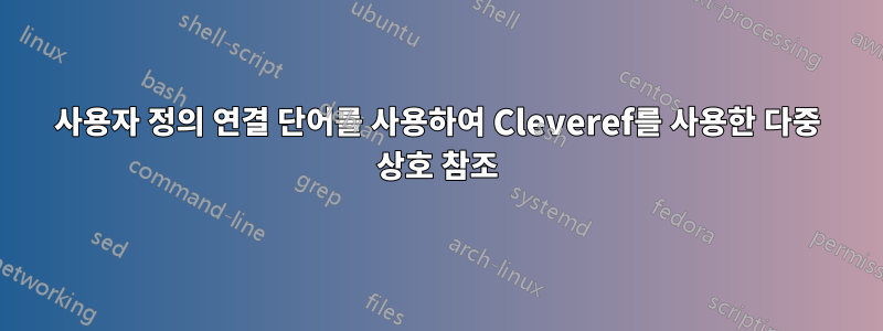 사용자 정의 연결 단어를 사용하여 Cleveref를 사용한 다중 상호 참조