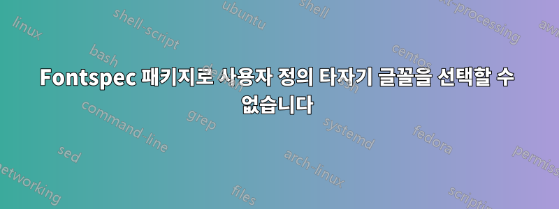 Fontspec 패키지로 사용자 정의 타자기 글꼴을 선택할 수 없습니다