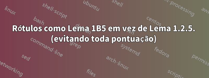 Rótulos como Lema 1B5 em vez de Lema 1.2.5. (evitando toda pontuação)