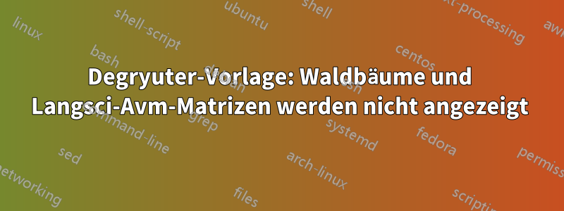 Degryuter-Vorlage: Waldbäume und Langsci-Avm-Matrizen werden nicht angezeigt