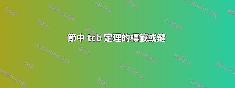 節中 tcb 定理的標籤或鍵