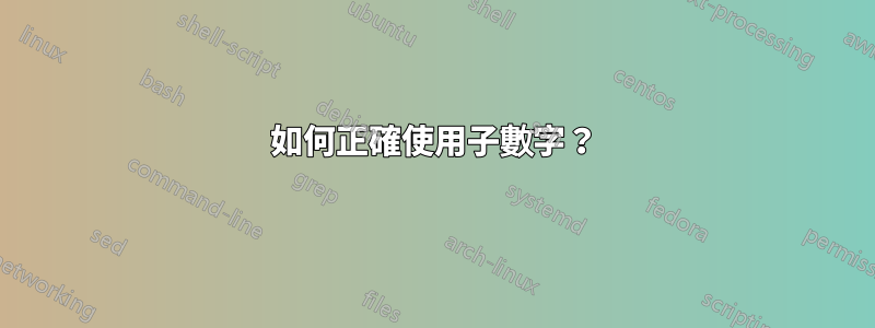 如何正確使用子數字？