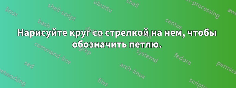 Нарисуйте круг со стрелкой на нем, чтобы обозначить петлю.