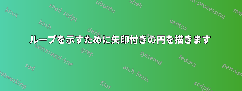 ループを示すために矢印付きの円を描きます