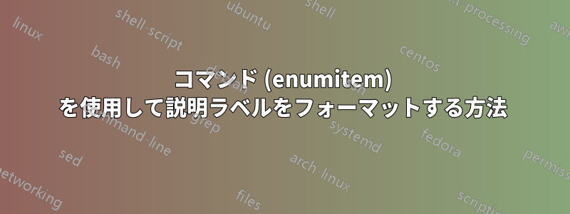 コマンド (enumitem) を使用して説明ラベルをフォーマットする方法