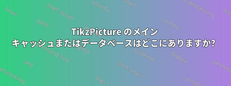 TikzPicture のメイン キャッシュまたはデータベースはどこにありますか? 