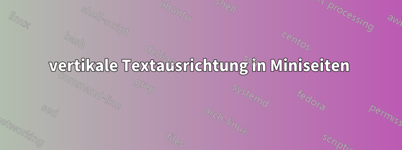 vertikale Textausrichtung in Miniseiten