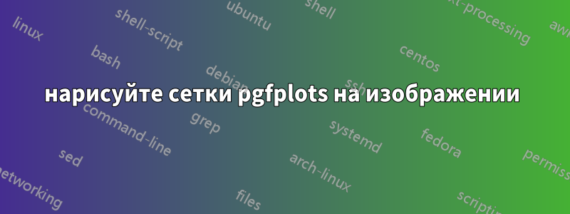 нарисуйте сетки pgfplots на изображении