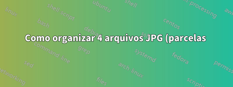 Como organizar 4 arquivos JPG (parcelas) em quatro quartos de uma página inteira?