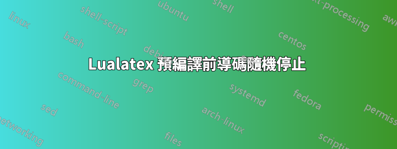 Lualatex 預編譯前導碼隨機停止