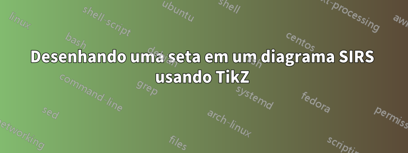 Desenhando uma seta em um diagrama SIRS usando TikZ