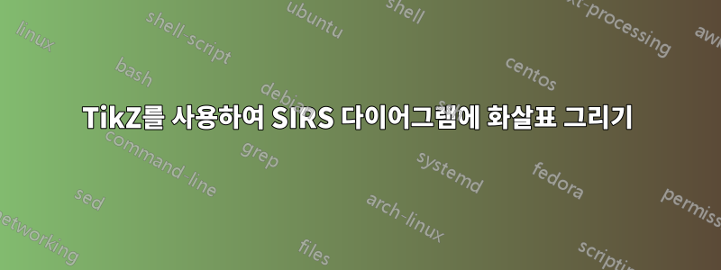 TikZ를 사용하여 SIRS 다이어그램에 화살표 그리기