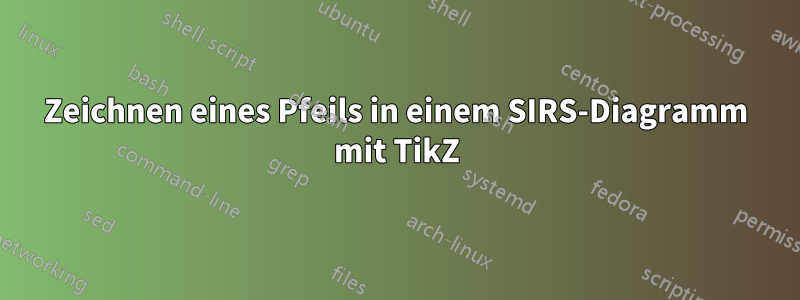 Zeichnen eines Pfeils in einem SIRS-Diagramm mit TikZ