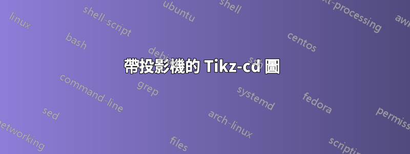 帶投影機的 Tikz-cd 圖 