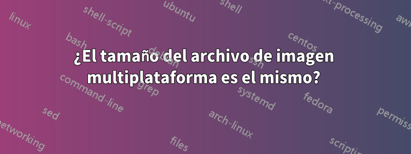 ¿El tamaño del archivo de imagen multiplataforma es el mismo?