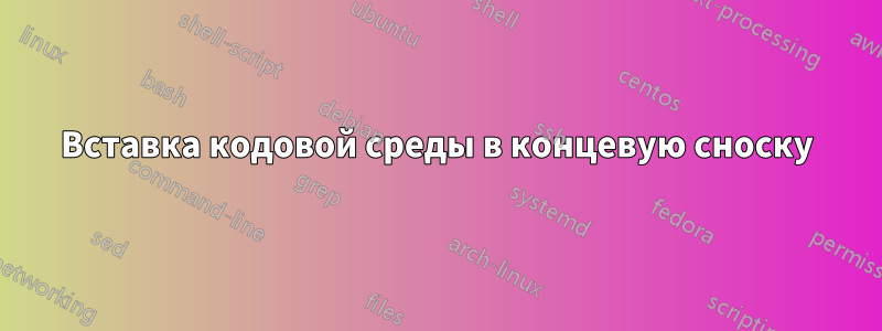 Вставка кодовой среды в концевую сноску