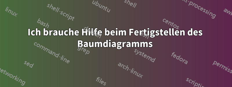 Ich brauche Hilfe beim Fertigstellen des Baumdiagramms