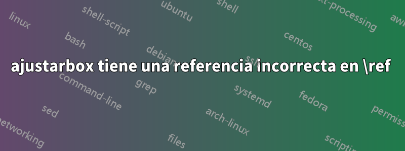 ajustarbox tiene una referencia incorrecta en \ref