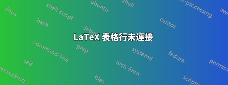 LaTeX 表格行未連接