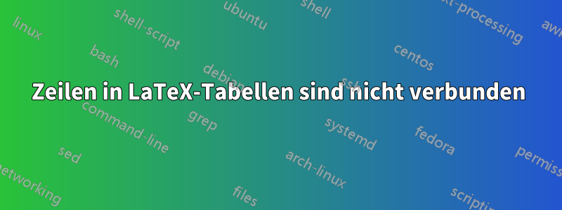 Zeilen in LaTeX-Tabellen sind nicht verbunden