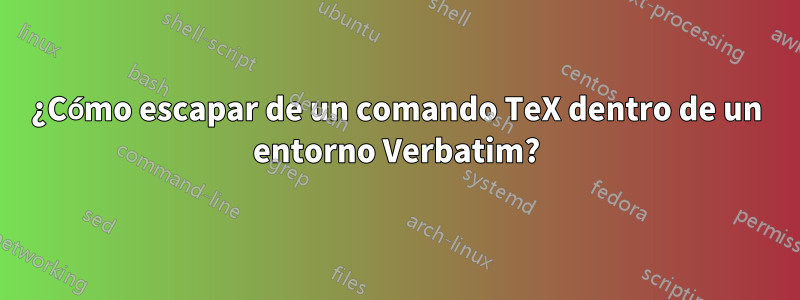 ¿Cómo escapar de un comando TeX dentro de un entorno Verbatim?