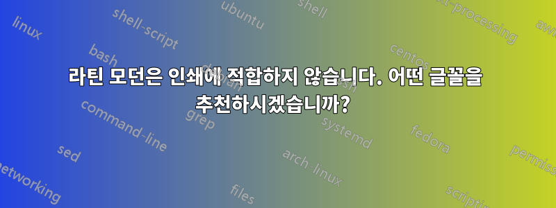 라틴 모던은 인쇄에 적합하지 않습니다. 어떤 글꼴을 추천하시겠습니까? 