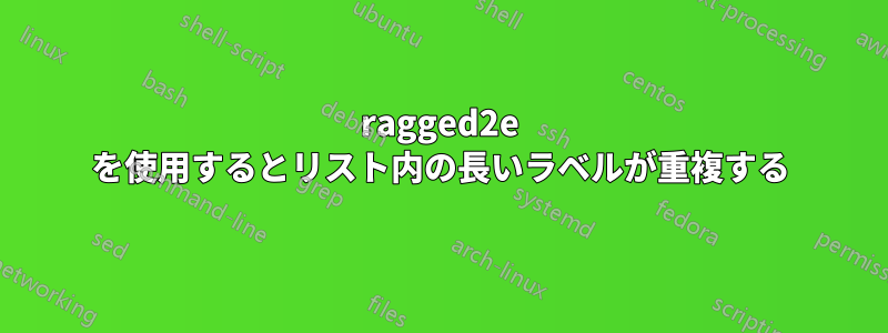 ragged2e を使用するとリスト内の長いラベルが重複する