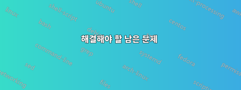 해결해야 할 남은 문제