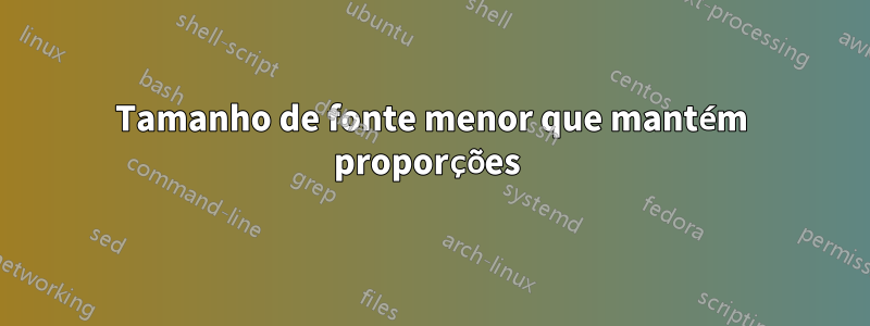 Tamanho de fonte menor que mantém proporções 