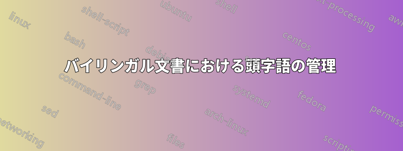 バイリンガル文書における頭字語の管理