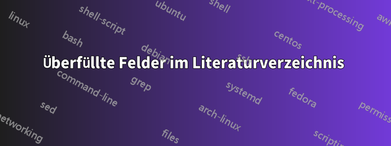 Überfüllte Felder im Literaturverzeichnis