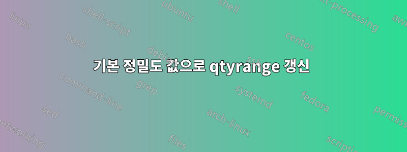 기본 정밀도 값으로 qtyrange 갱신