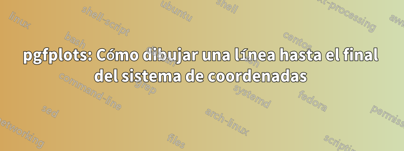 pgfplots: Cómo dibujar una línea hasta el final del sistema de coordenadas