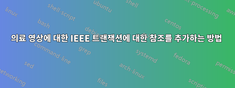 의료 영상에 대한 IEEE 트랜잭션에 대한 참조를 추가하는 방법