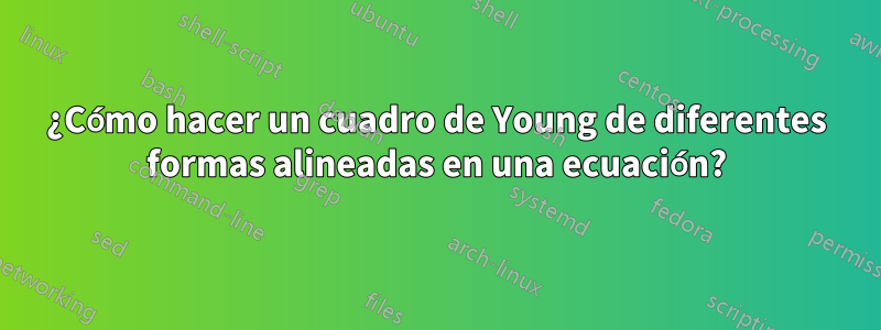 ¿Cómo hacer un cuadro de Young de diferentes formas alineadas en una ecuación?