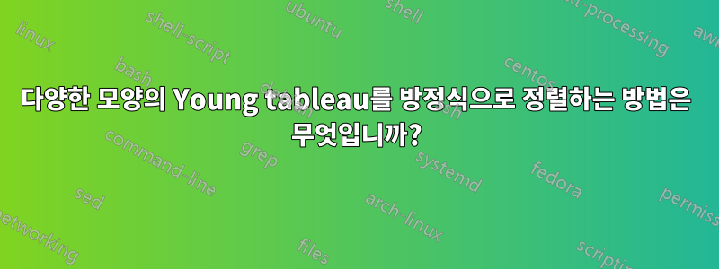 다양한 모양의 Young tableau를 방정식으로 정렬하는 방법은 무엇입니까?