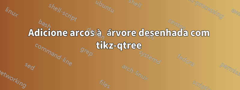 Adicione arcos à árvore desenhada com tikz-qtree