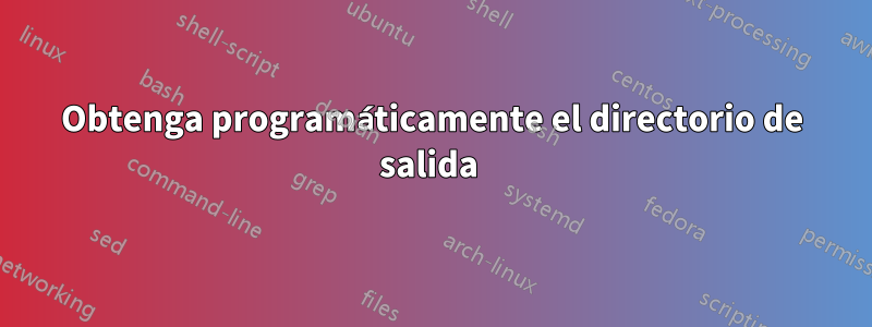Obtenga programáticamente el directorio de salida 