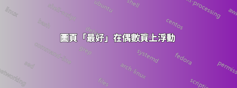 圖頁「最好」在偶數頁上浮動